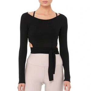 Alo Yoga Barre Long Sleeve Wrap Top